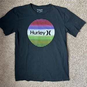 M Hurley Black Multicolor Logo Graphic T Shirt Size XL |A126
